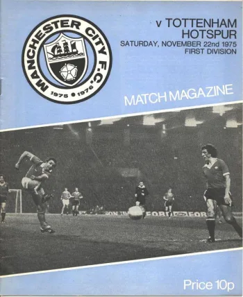 Programme cover from Spurs v 1-2 v Manchester City - 22 November 1975
