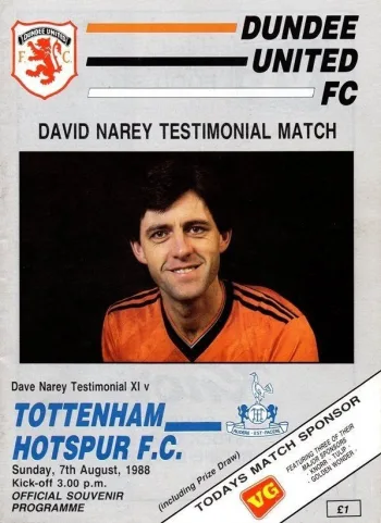 Programme cover from Spurs v 1-1 v Dundee United - 7 August 1988