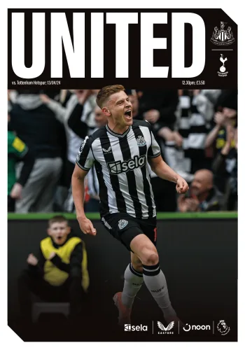 Programme cover from Spurs v 0-4 v Newcastle United - 13 April 2024