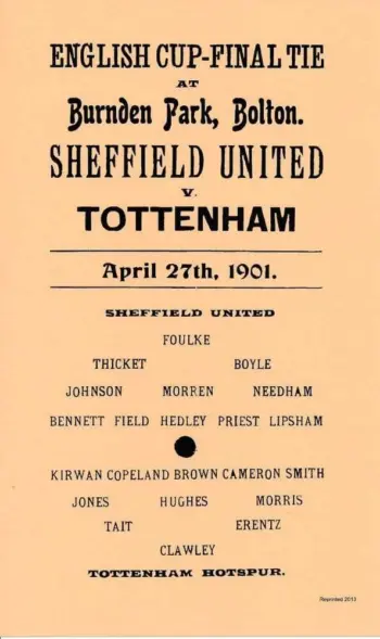 Spurs v Sheffield United (27 Apr 1901) Programme