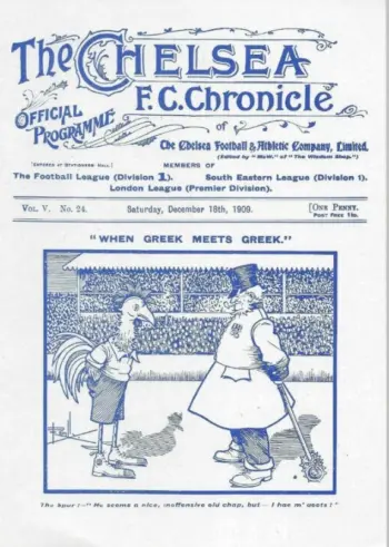 Spurs v Chelsea FC (18 Dec 1909) Programme