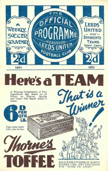 Spurs v Leeds United (12 Dec 1931) Programme