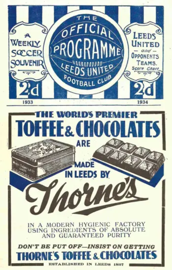 Spurs v Leeds United (18 Nov 1933) Programme