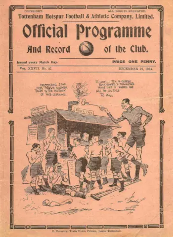 Spurs v Leeds United (22 Dec 1934) Programme