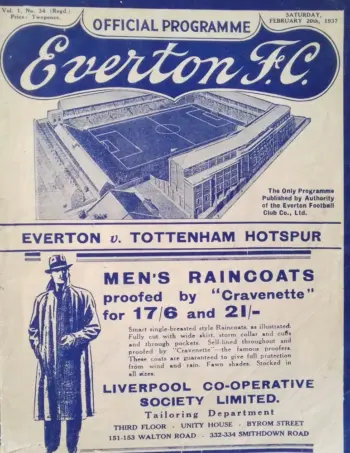Spurs v Everton FC (20 Feb 1937) Programme