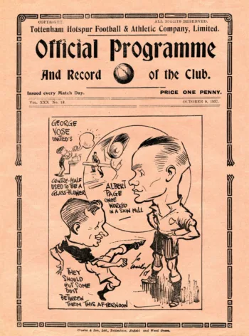 Spurs v Manchester United (09 Oct 1937) Programme