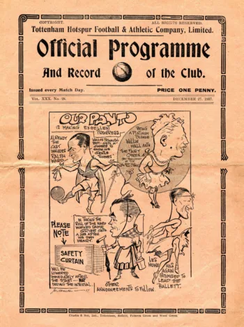 Spurs v Bury FC (27 Dec 1937) Programme