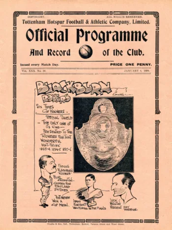 Spurs v Blackburn Rovers (08 Jan 1938) Programme