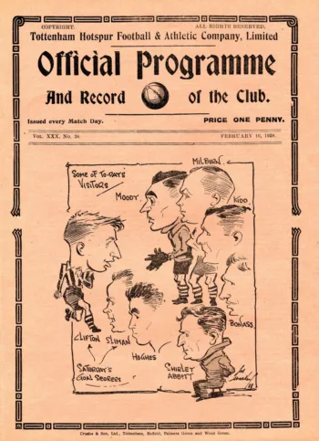 Spurs v Chesterfield FC (16 Feb 1938) Programme