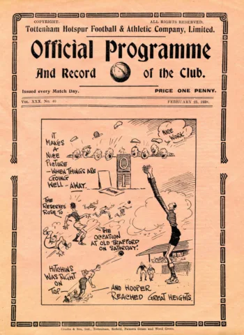 Spurs v Stockport County (23 Feb 1938) Programme