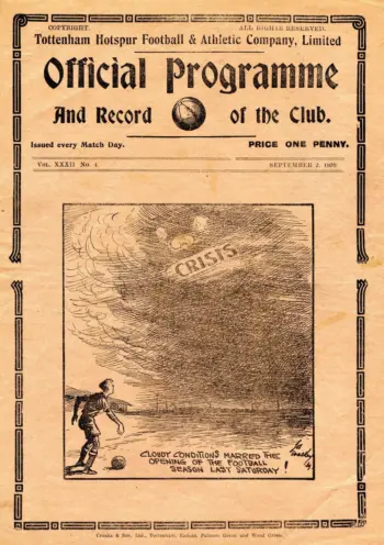 Spurs v West Bromwich Albion (02 Sep 1939) Programme