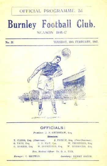 Spurs v Burnley FC (18 Feb 1947) Programme