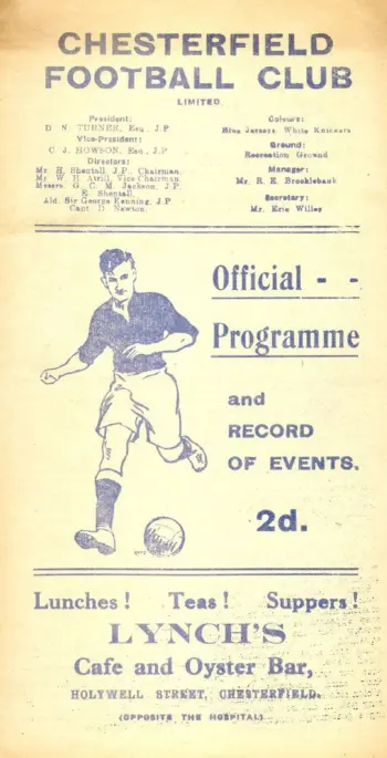 Spurs v Chesterfield FC (12 Apr 1947) Programme