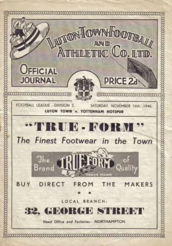 Spurs v Luton Town (16 Nov 1946) Programme