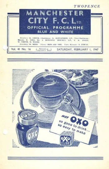 Spurs v Manchester City (01 Feb 1947) Programme