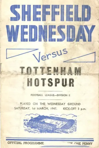 Spurs v Sheffield Wednesday (01 Mar 1947) Programme