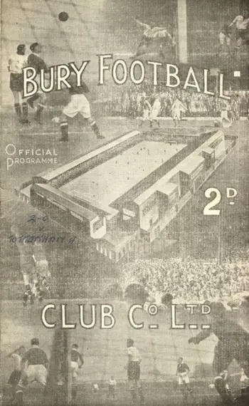 Spurs v Bury FC (27 Aug 1947) Programme