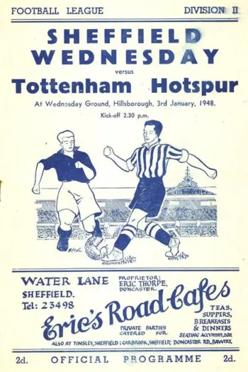 Spurs v Sheffield Wednesday (03 Jan 1948) Programme