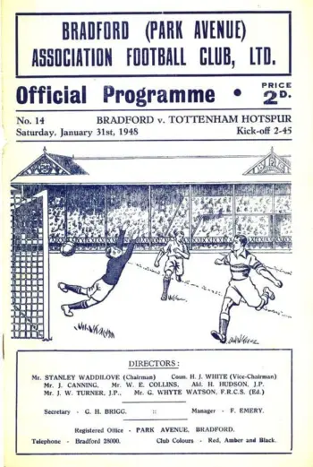 Spurs v Bradford Park Avenue (31 Jan 1948) Programme