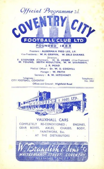 Spurs v Coventry City (17 Apr 1948) Programme