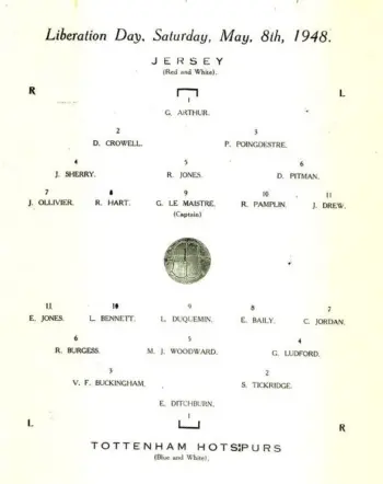 Spurs v Guernsey (08 May 1948) Programme