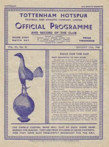 Spurs v Cardiff City (17 Jan 1948) Programme