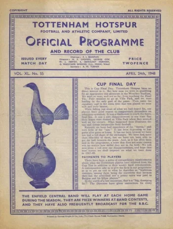 Spurs v Newcastle United (24 Apr 1948) Programme