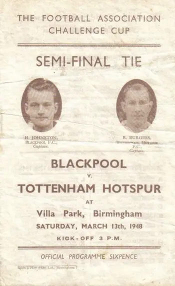 Spurs v Blackpool FC (13 Mar 1948) Programme