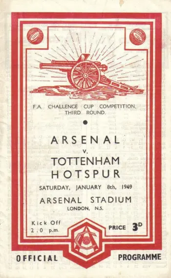 Spurs v Arsenal FC (08 Jan 1949) Programme