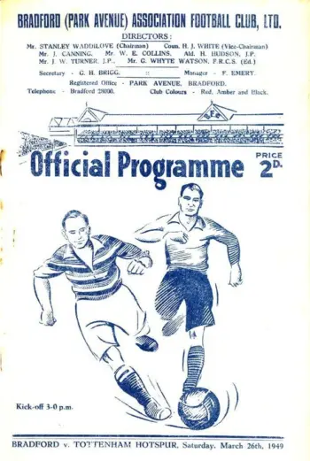 Spurs v Bradford Park Avenue (26 Mar 1949) Programme