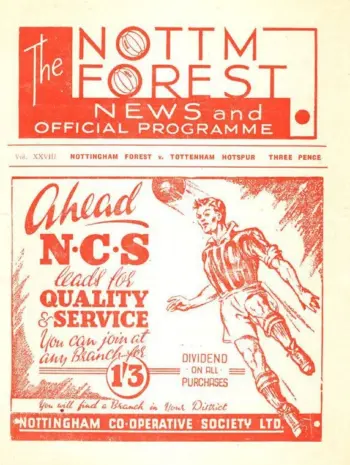 Spurs v Nottingham Forest (23 Apr 1949) Programme