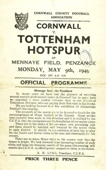 Spurs v Select (09 May 1949) Programme