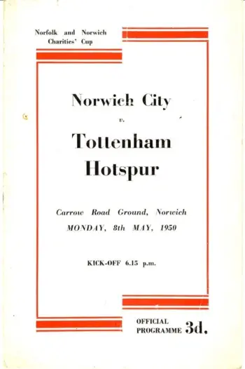 Spurs v Norwich City (08 May 1950) Programme