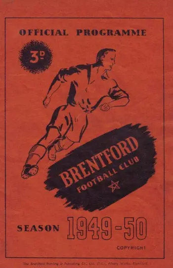 Spurs v Brentford FC (20 Aug 1949) Programme