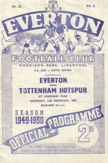 Spurs v Everton FC (11 Feb 1950) Programme