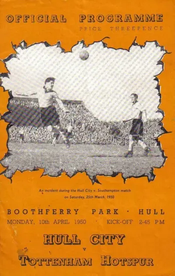 Spurs v Hull City (10 Apr 1950) Programme