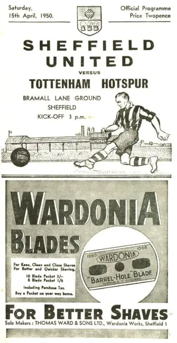 Spurs v Sheffield United (15 Apr 1950) Programme