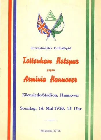 Spurs v SV Arminia Hannover (14 May 1950) Programme