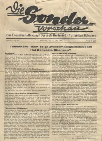 Spurs v Borussia Dortmund (24 May 1950) Programme