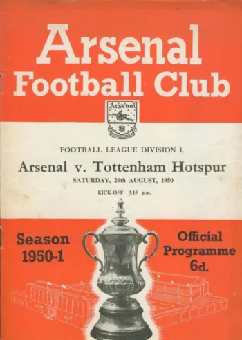 Spurs v Arsenal FC (26 Aug 1950) Programme