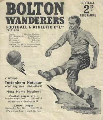 Spurs v Bolton Wanderers (23 Aug 1950) Programme