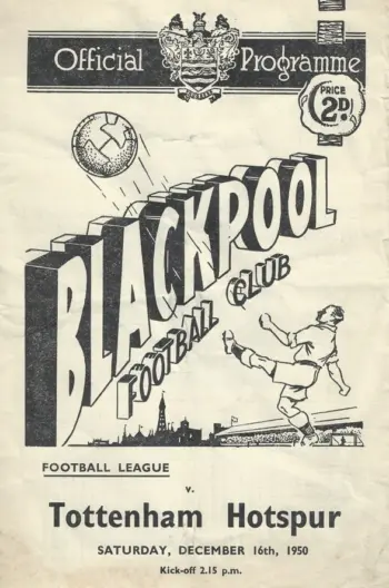 Spurs v Blackpool FC (16 Dec 1950) Programme