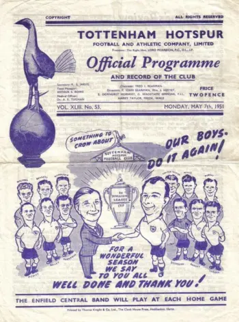 Spurs v FK Austria Wien (07 May 1951) Programme