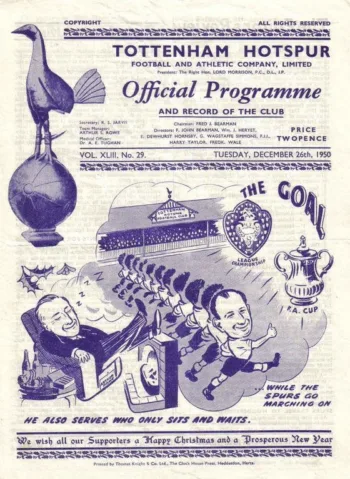 Spurs v Derby County (26 Dec 1950) Programme