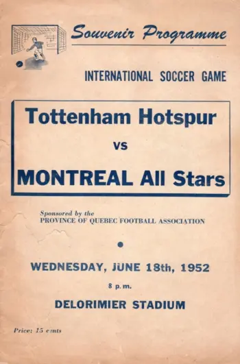 Spurs v Select (18 Jun 1952) Programme