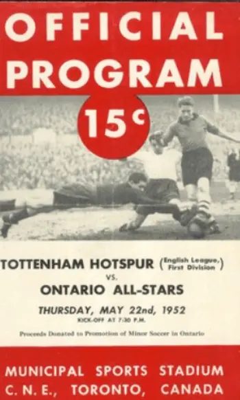Spurs v Select (22 May 1952) Programme