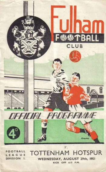 Spurs v Fulham FC (29 Aug 1951) Programme