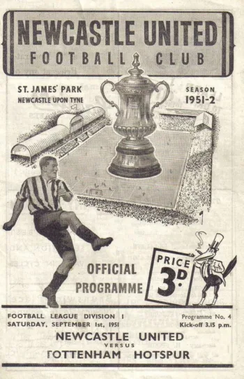 Spurs v Newcastle United (01 Sep 1951) Programme