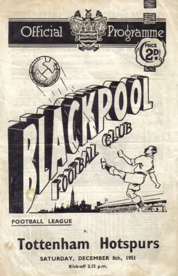Spurs v Blackpool FC (08 Dec 1951) Programme