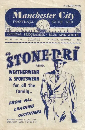 Spurs v Manchester City (16 Feb 1952) Programme